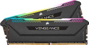 corsair vengeance rgb pro sl ddr4 32gb (2x16gb) 3600mhz cl18 intel xmp 2.0 amd ryzen icue compatible computer memory - black (cmh32gx4m2d3600c18)