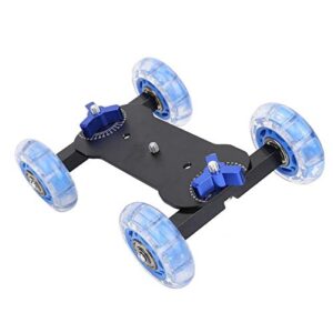 banapoy Portable Dolly Skater Car, 10KG Load Desktop Camera Slider Car, for DSLR Camcorder