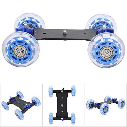 banapoy Portable Dolly Skater Car, 10KG Load Desktop Camera Slider Car, for DSLR Camcorder