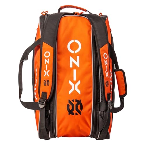 ONIX Pickleball Pro Team Long-Lasting Durability Hook and Loop Closure Easy to Carry Straps with Pockets Paddle Bag — Orange/Black