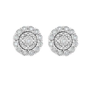 La4ve Diamonds Stud Earrings for Women Round Cut Natural Diamonds with Push back Sterling Silver | Jewelry Gifts for Women | Gift Box Included