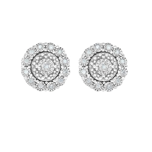 La4ve Diamonds Stud Earrings for Women Round Cut Natural Diamonds with Push back Sterling Silver | Jewelry Gifts for Women | Gift Box Included