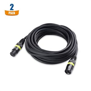 Cable Matters 2-Pack 22AWG Stage Light DMX Cable 25 ft / 7.6m with 3-Pin XLR Connector