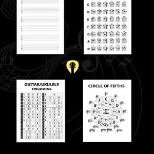 Guitar Tablature Notebook with Extra Charts: Blank Guitar Tablature Paper, Standard Tab Manuscript Paperback Chord Chart Ukulele Strumming, Circle of Fifths