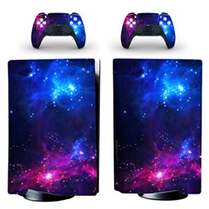 vanknight ps5 standard disc console controllers galaxy skin sticker decals nebula space compatible with ps5 console and controllers