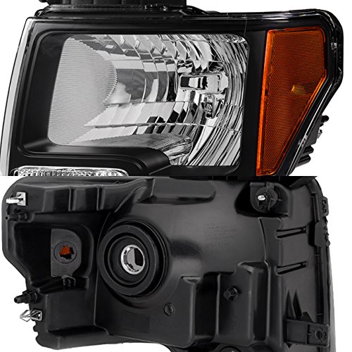 AKKON - For Black 09-14 Ford F150 F-150 For Non Projector Headlight Model Pickup Truck Headlight Replacement