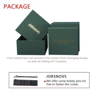 Jorsnovs Cubic Zirconia Bridal Crowns for Women Silver Wedding Tiaras CZ Princess Birthday Party Headpieces Zircon Hairbands