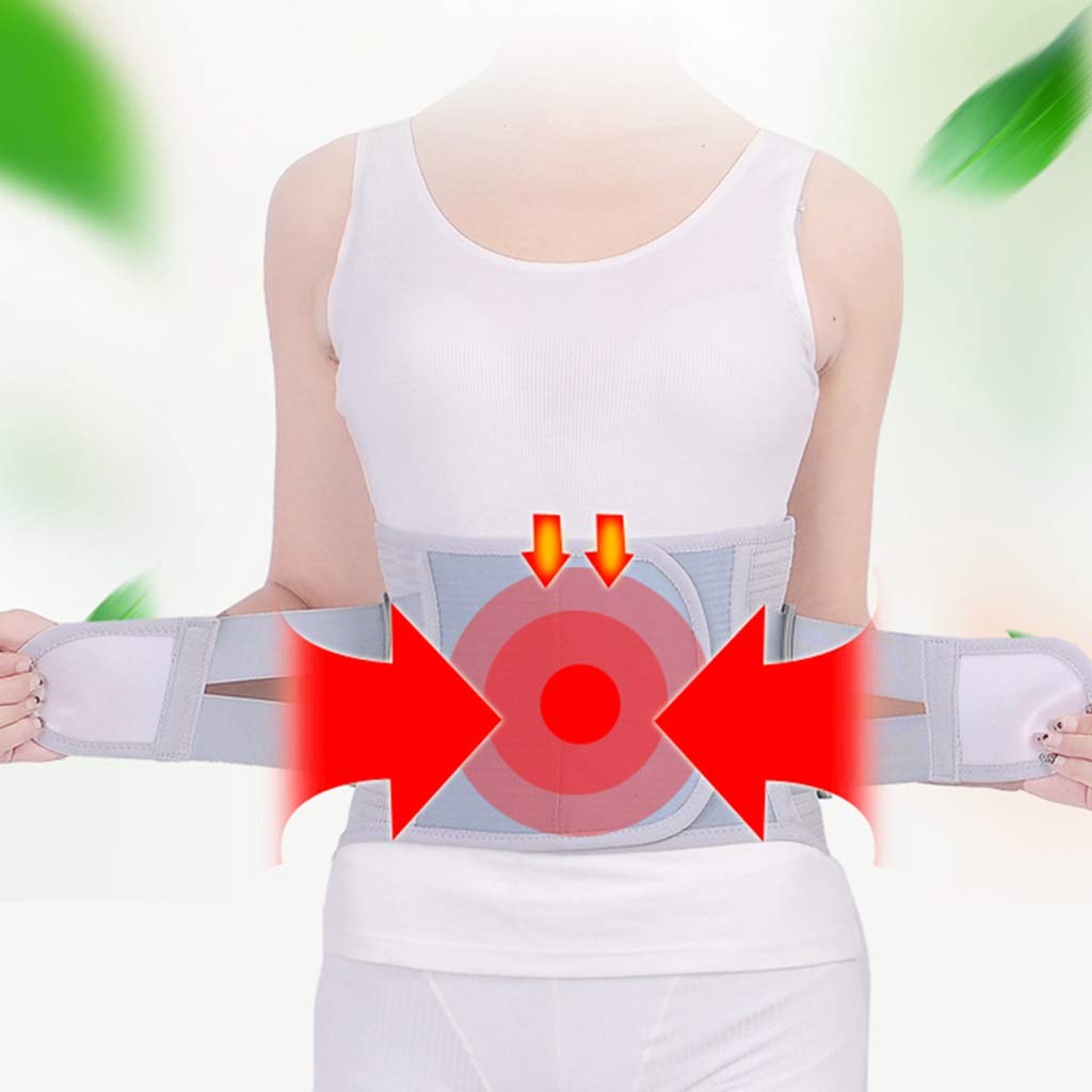 LSRRYD Lumbar Support Belt Back Brace Support for Lower Back Pain Lower Back Pain Work Injury Recovery (Color : Gray, Size : X-Large)