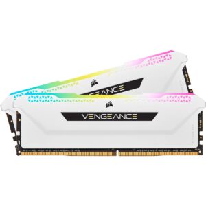 corsair vengeance rgb pro sl ddr4 32gb (2x16gb) 3600mhz cl18 intel xmp 2.0 amd ryzen icue compatible computer memory - white (cmh32gx4m2d3600c18w)