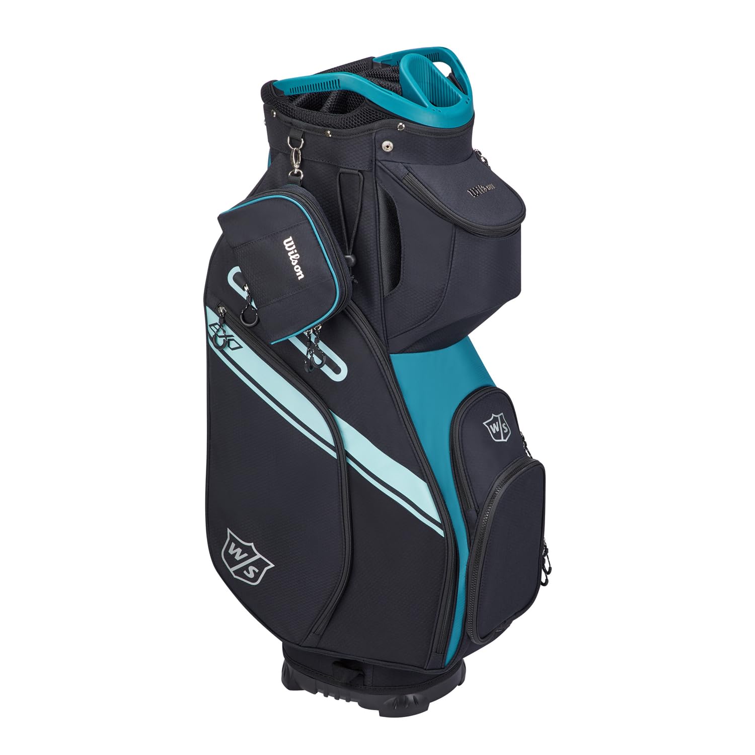 WILSON EXO II 14-Way Cart Golf Bag, Black/Teal