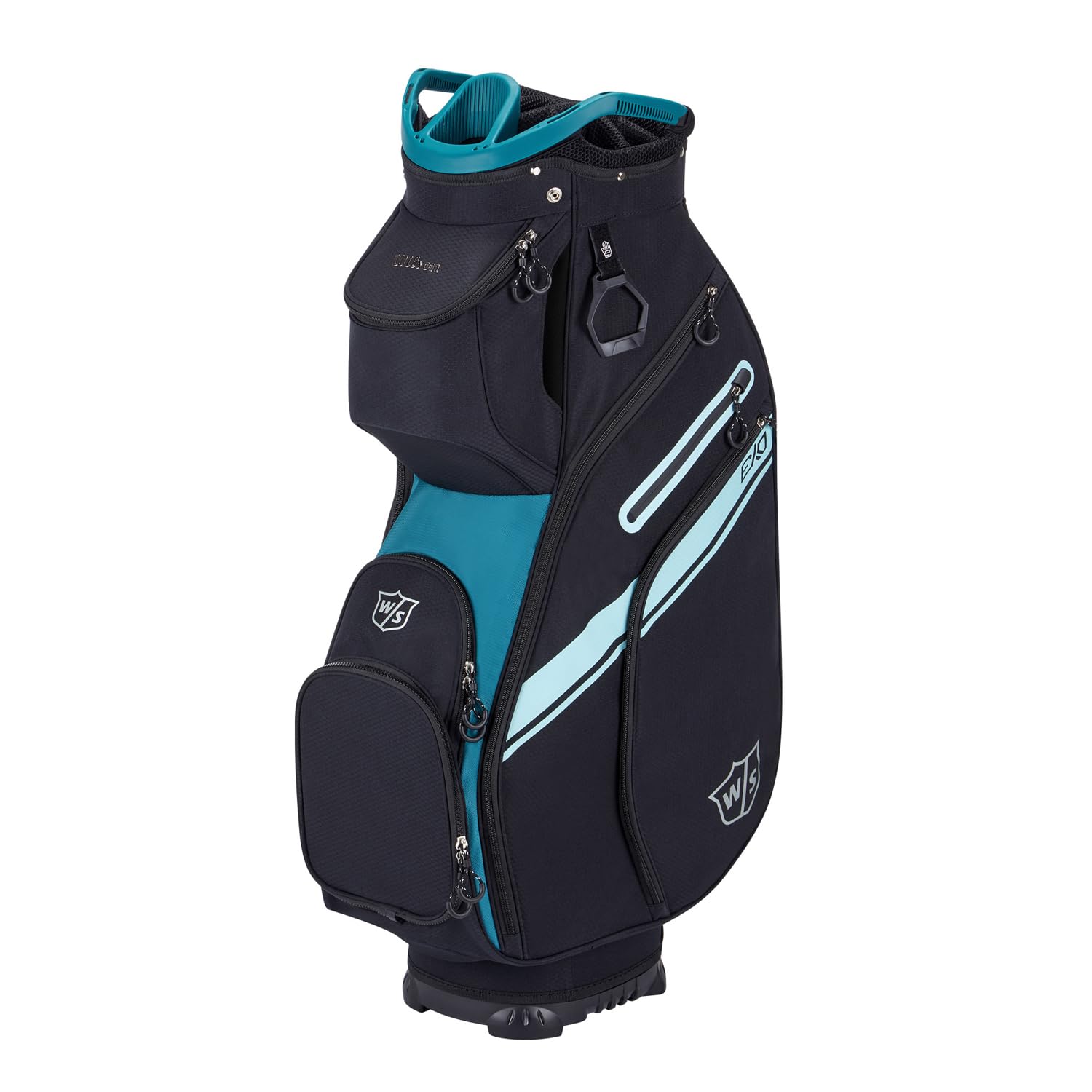 WILSON EXO II 14-Way Cart Golf Bag, Black/Teal