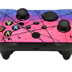 Hand Airbrushed Fade Custom Controller Compatible with Xbox Series X/S & Xbox One (Series X/S Hot Pink & Blue)