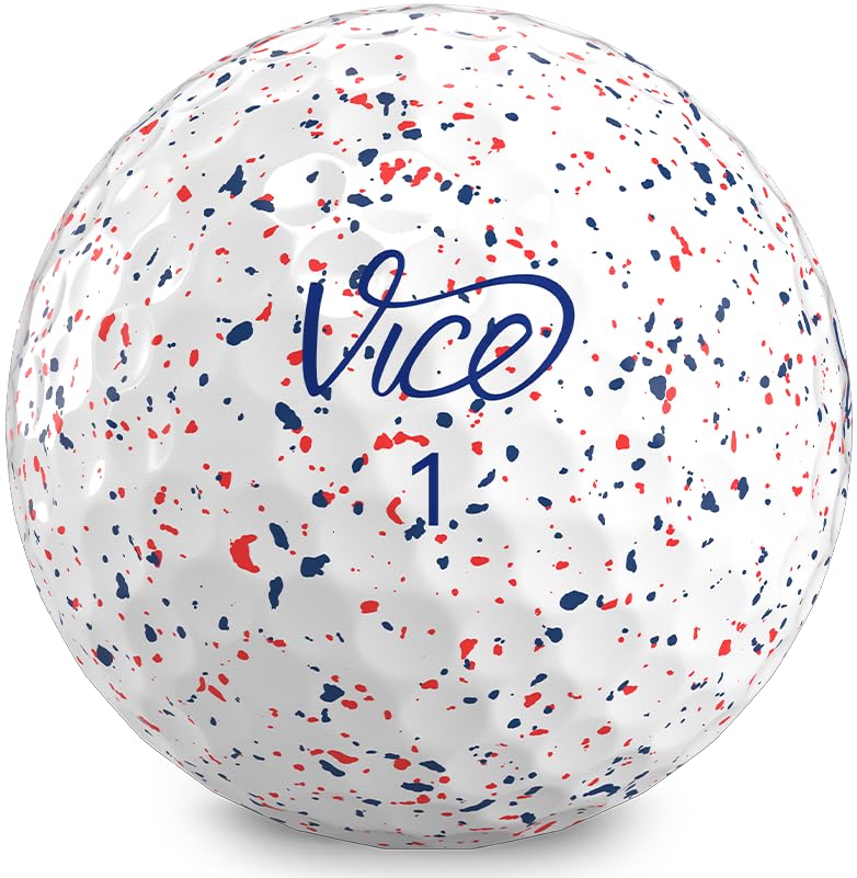 VICE Pro Drip Version Golf Balls (Red/Blue Drip)