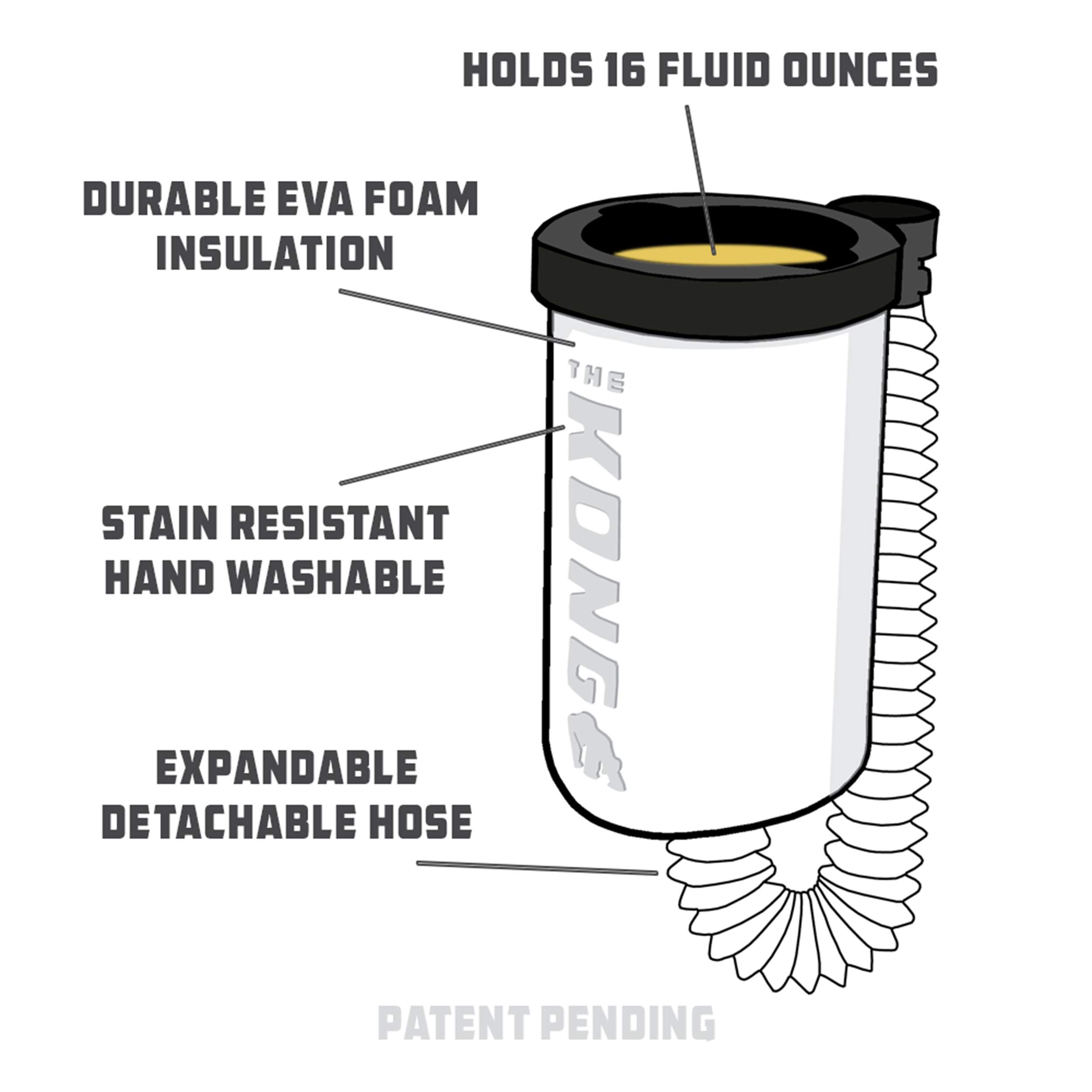 The Kong 2.0. A Portable Can or Bottle Cooler/Cup With A Detachable, Expandable, Hose To Funnel Your Drink. (Green)