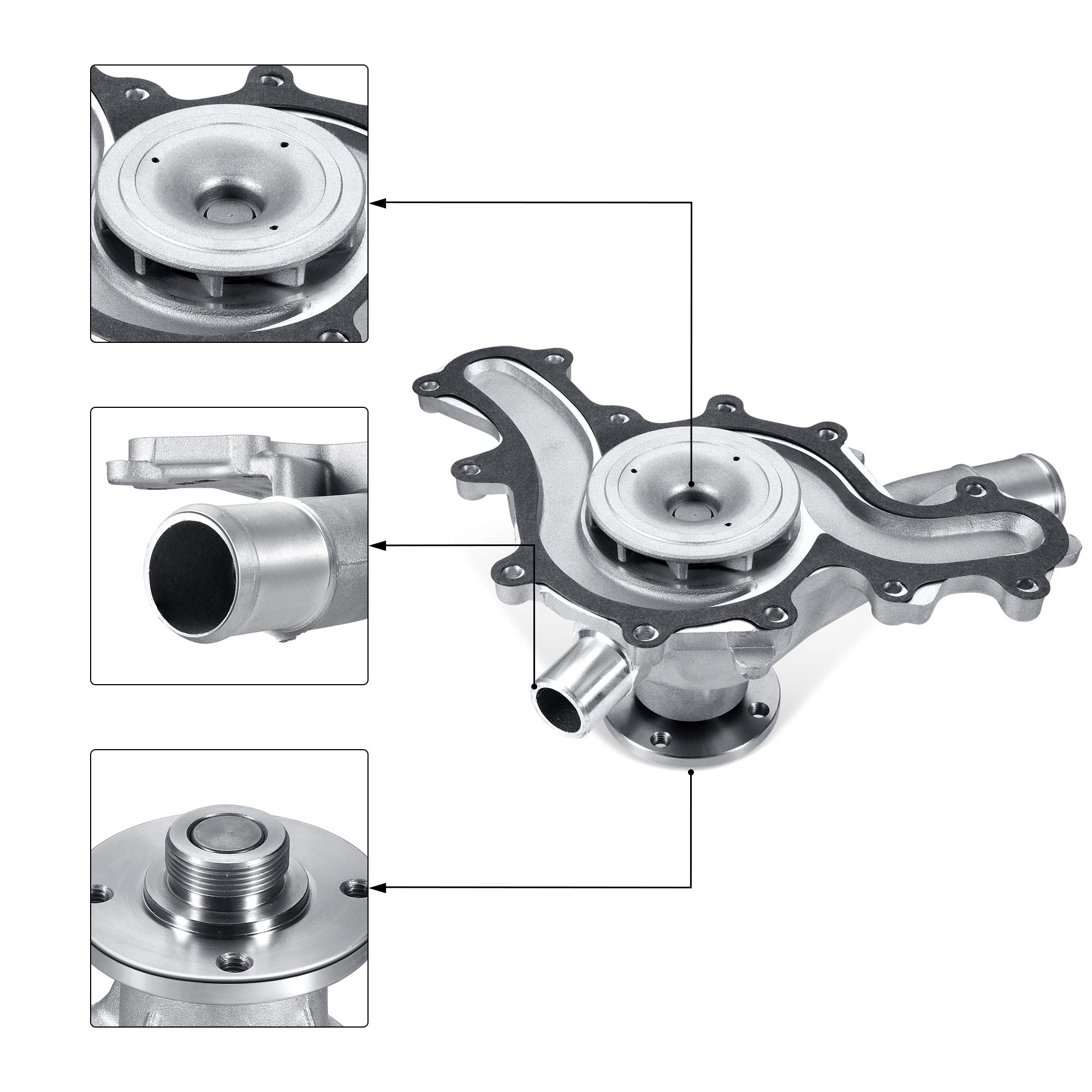 AULINK AW4108 Professional Water Pump with Gasket Compatible with Ford Explorer Sport Trac Mustang Ranger Mazda B4000 Mercury Mountaineer 4.0L V6 Engine 252-544