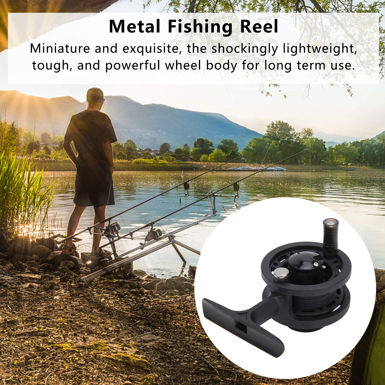 VGEBY Fish Reel Front Wheel, Metal Fishing Reel Fishing Gear Ice Fishing Wheel for Right Left Hand Switching High-Foot(5cm) Fishing Reels and Fishing Maintenance Tools Fly Reel