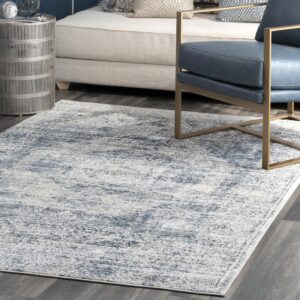 nuLOOM Jayla Barbed Iris Medallion Area Rug, 9x12, Blue