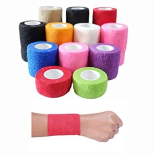 Transun Moo 6 Pack 2" x 5 Yards Self Adhesive Bandage Wrap Breathable Cohesive Vet Wrap for Pets, Elastic Self-Adherent Tape for Sports, Wrist, Ankle (Mixed Colors)