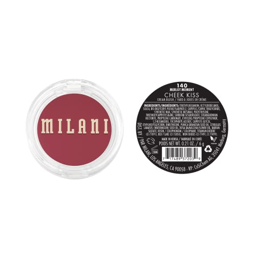 Milani Cheek Kiss Cream Blush- Cream to Gel Blush for Cheek and Lip Tint