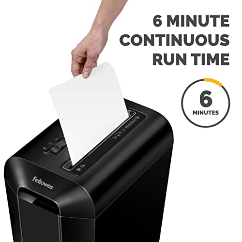 Fellowes LX65 10-Sheet, P4 Cross-Cut Deskside Paper Shredder with SafeSense