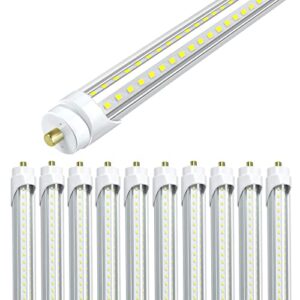 elekico 75w 8ft led bulbs, 9500lm 5000k 8' led bulbs, v shaped clear cover t8 led tube lights 8ft, t8 led bulbs 8 foot, 8' led replacement for t8 t10 t12 f96t12 fluorescent tubes