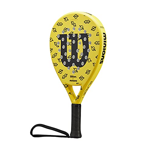 Wilson Minions Junior Eyes Padel Racket, for Children, Fibreglass/EVA, 300 g, Yellow/Black, WR070611U0