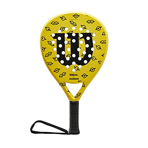 Wilson Minions Junior Eyes Padel Racket, for Children, Fibreglass/EVA, 300 g, Yellow/Black, WR070611U0