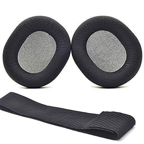 Arctis 7 Arctis 9 Repair Parts Suit Replacement Ear Pad and Headband Pad Compatible with SteelSeries Arctis 7 / Arctis 9X / Arctis pro Lossless Wireless Gaming Headset(A)