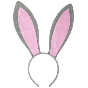 funcredible gray bunny ears headband - rabbit ears headband - bunny cosplay costume accessories - bendable bunny ears for kids and adult