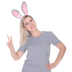 Funcredible Gray Bunny Ears Headband - Rabbit Ears Headband - Bunny Cosplay Costume Accessories - Bendable Bunny Ears for Kids and Adult