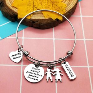 School Principal Gift Bangle Assistant Principal Bracelet Assistant Principal Jewelry End Of The Year Christmas Birthday Gift for Principal Retirement Gifts Appreciation Gifts for Assistant Principal