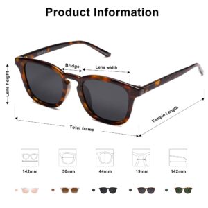 SOJOS Polarized Sunglasses for Women Men Classic Vintage Style Shades SJ2155 Tortoise/Grey