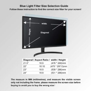 GUMIKE Anti Blue Light Screen Protector for 22 Inches (22" Measured Diagonally) Desktop Monitor - Filter Out Blue Light Glare, Scratch Resistant and Eyes Strain (22 IN)