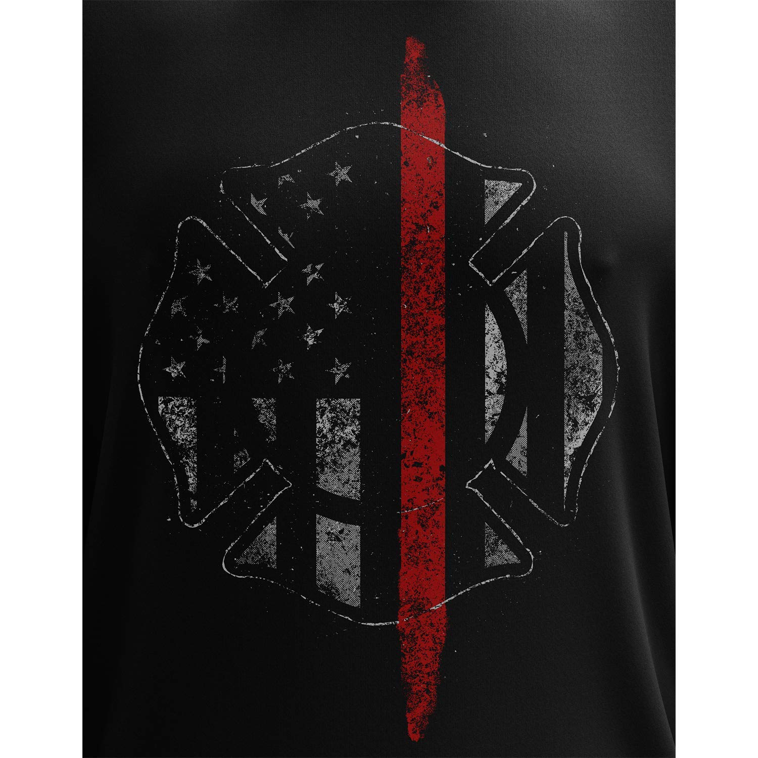 We The People Holsters - Thin Red Line Flag - Fire Department Shirt - Long Sleeve T Shirt - Thin Red Line Shirt - American Flag Patriotic Shirt - Black - XL