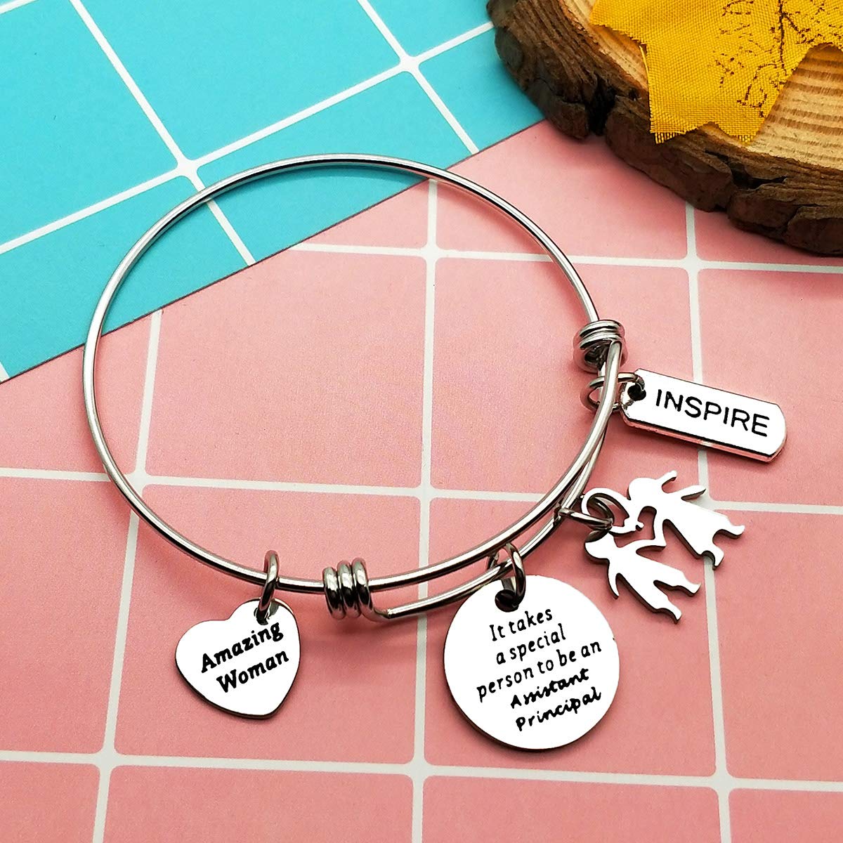 School Principal Gift Bangle Assistant Principal Bracelet Assistant Principal Jewelry End Of The Year Christmas Birthday Gift for Principal Retirement Gifts Appreciation Gifts for Assistant Principal