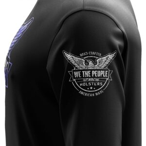 We The People Holsters - WTP Holsters Distressed Flag Logo - American Eagle Shirt - Long Sleeve T Shirt - American Eagle Shirt for Men - American Flag Patriotic Shirt - Black - XL