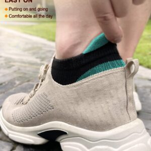 BULLIANT Socks For Women 6Pairs-Womens Athletic Ankle Socks No Show Cushioned for Walking Running-Compression Arch Support(6Pairs,Shoes Size:Women 9-10)