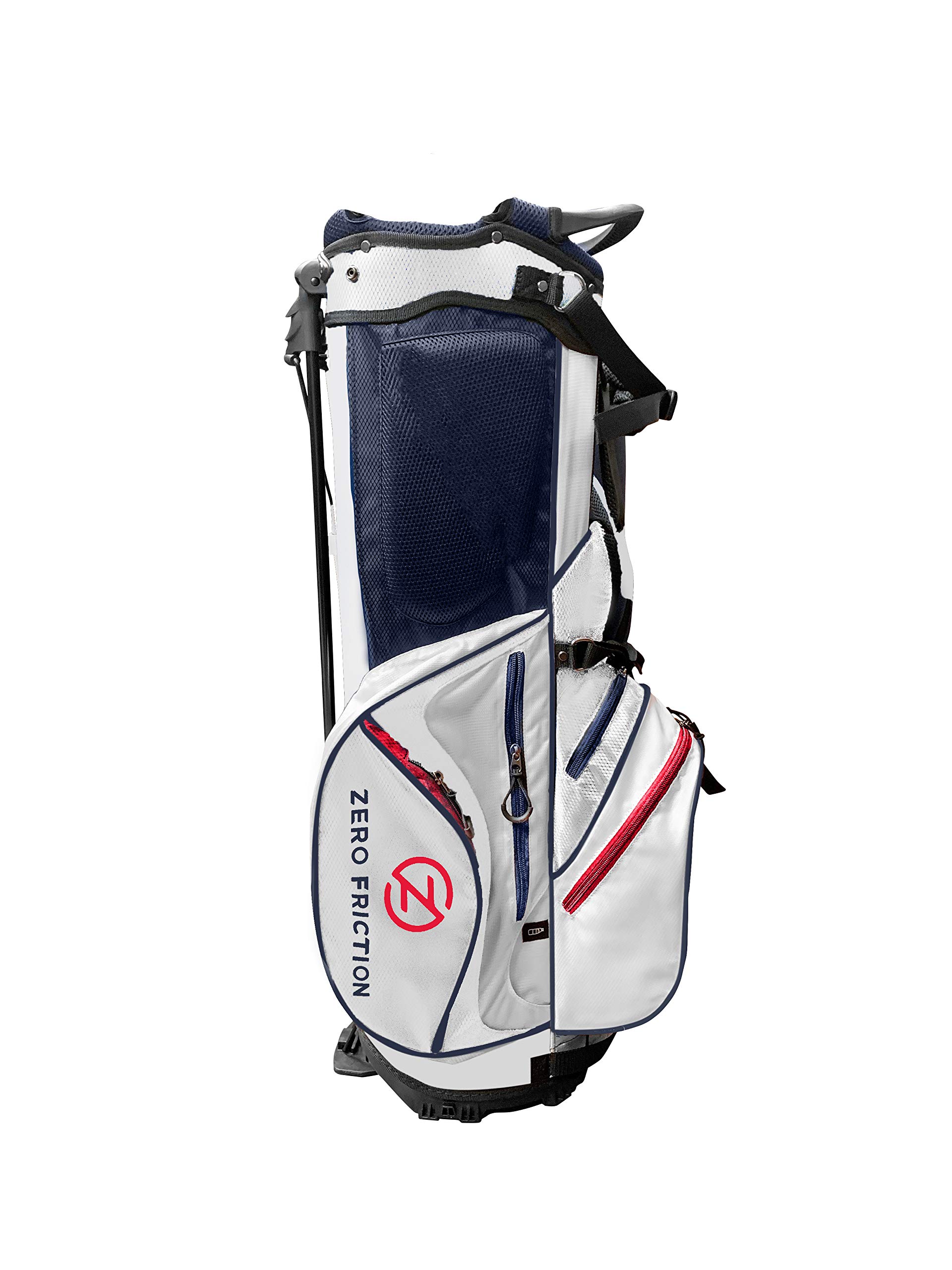 Zero Friction White Golf Stand Bag, Bonus 40" Golf Towel & Men's Universal-Fit Golf Glove Included