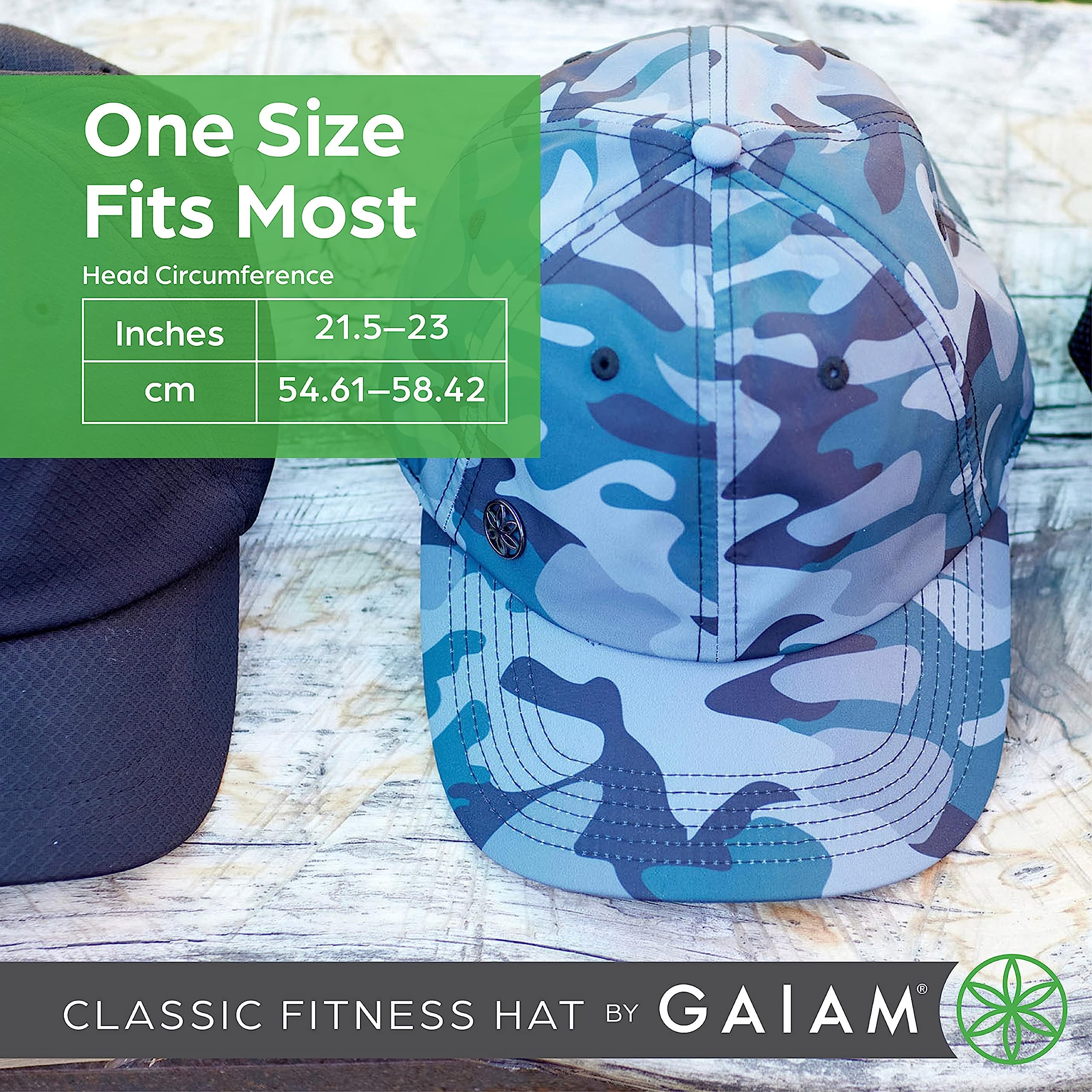 Gaiam Leopard Print Black Running Cap with Sweatband and Ponytail Hole for Women