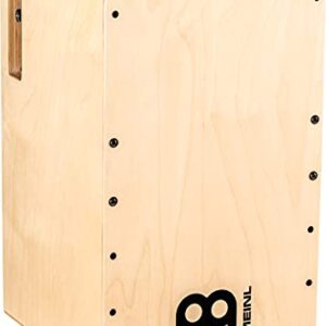 Meinl Percussion Woodcraft Pickup String Cajon Box Drum with Electronics for Amp or PA System and Snare Effect — NOT Made in China — Play with Your Hands, Baltic Birch, 2-Year Warranty (PWC100B)