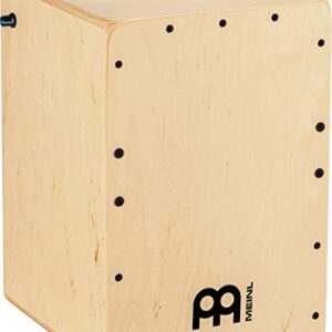 Meinl Percussion Jam Pickup Cajon Box Drum with Internal Snares and Electronics for Amp or PA System, Compact Size — Made in Europe — Play with Your Hands, Baltic Birch, 2-Year Warranty (PJC50B)