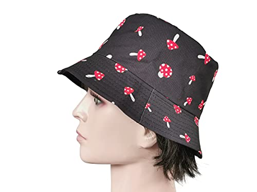 Mushroom Bucket Hat Packable Unisex Fisherman Cap Summer Travel Beach Sun Hat for Teen Girls Women