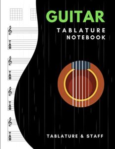 guitar tablature notebook with extra charts: blank guitar tablature, staff paper, standard tab manuscript paperback chord chart ukulele strumming, circle of fifths