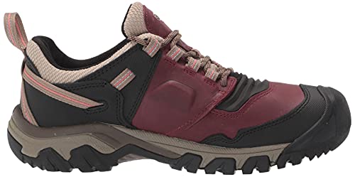 KEEN Women's Ridge Flex Low Height Waterproof Hiking Boots, Rhubarb/Brindle, 5