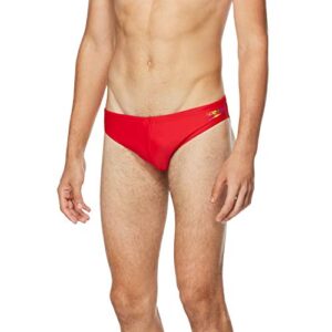 speedo men's swimsuit brief powerflex eco solar, bittersweet, 30