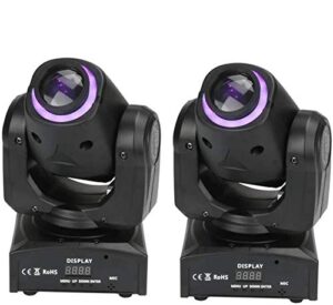 60w moving head lights 6 in1 dmx-512 16/18 channels stage lighting sound activated spotlight rgbw+amber+uv for party ktv pub bar disco dj show wedding ceremony (60w+led-2pack)