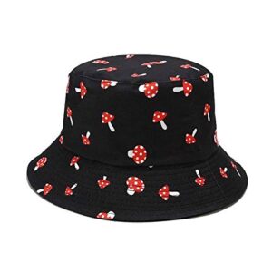 Mushroom Bucket Hat Packable Unisex Fisherman Cap Summer Travel Beach Sun Hat for Teen Girls Women