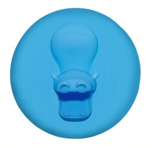 bizzu hippo tub stopper, soft and flexible silicone bathrub drain plus, baby and toddler bathtime accessory, blue