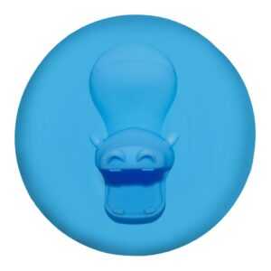 Bizzu Hippo Tub Stopper, Soft and Flexible Silicone Bathrub Drain Plus, Baby and Toddler Bathtime Accessory, Blue