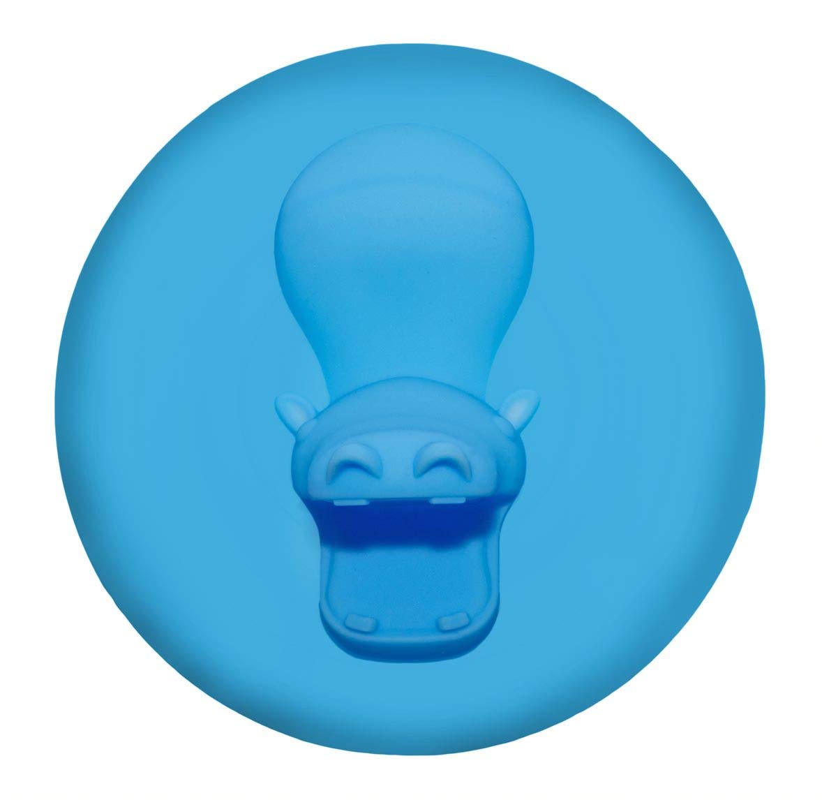 Bizzu Hippo Tub Stopper, Soft and Flexible Silicone Bathrub Drain Plus, Baby and Toddler Bathtime Accessory, Blue